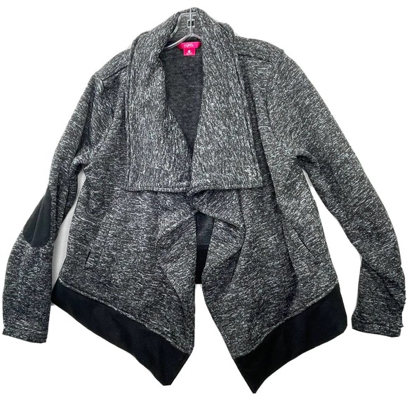 Ryka Sweaters - Ryka Womens Size XL Black / Gray Waterfall Open Front Cardigan Sweater
